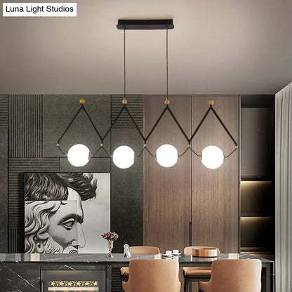 DecorBites™ Ivory Glass Minimalist Ball Suspension Light - Creative Island Fixture