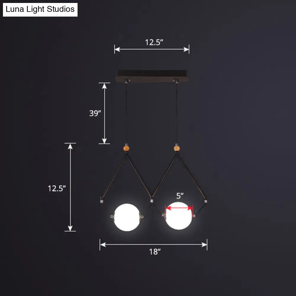 DecorBites™ Ivory Glass Minimalist Ball Suspension Light - Creative Island Fixture