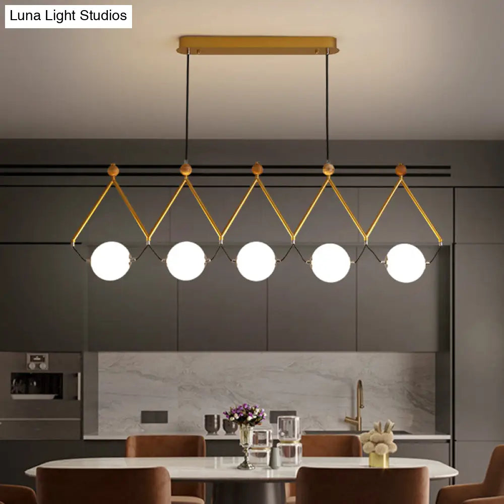 DecorBites™ Ivory Glass Minimalist Ball Suspension Light - Creative Island Fixture