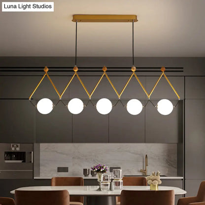 DecorBites™ Ivory Glass Minimalist Ball Suspension Light - Creative Island Fixture