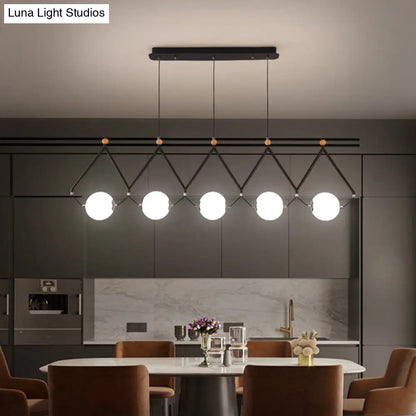 DecorBites™ Ivory Glass Minimalist Ball Suspension Light - Creative Island Fixture