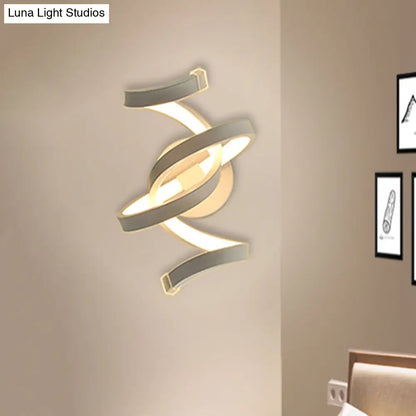 DecorBites™ DecorBites™ Ivory Ribbon Minimalist LED Wall Light Sconce - Acrylic Mounted Lighting for Bedroom