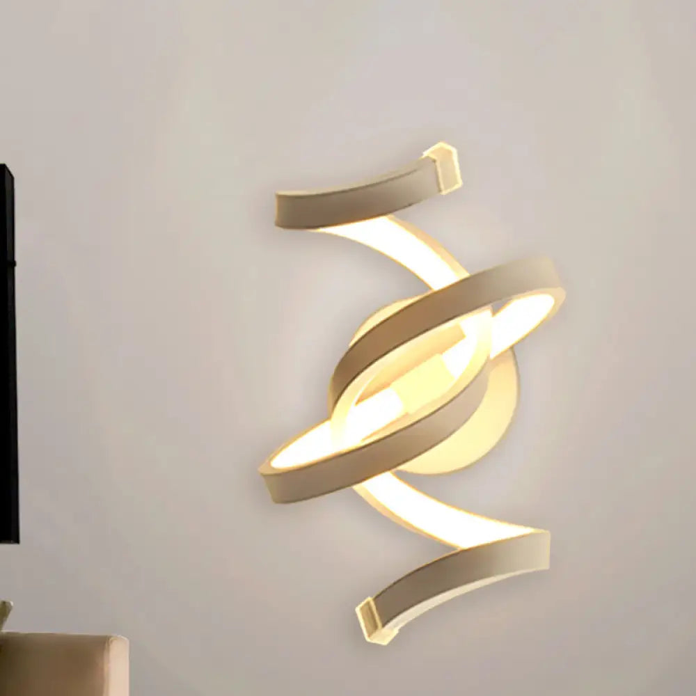 DecorBites™ DecorBites™ Ivory Ribbon Minimalist LED Wall Light Sconce - Acrylic Mounted Lighting for Bedroom