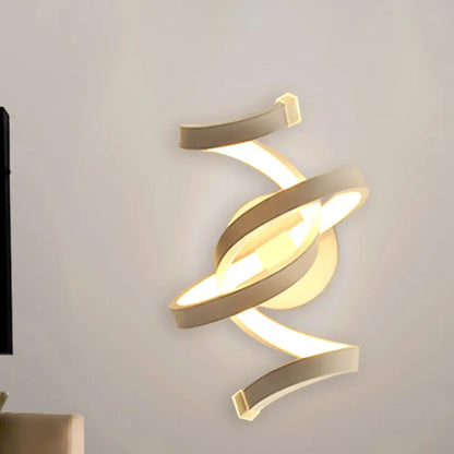 DecorBites™ DecorBites™ Ivory Ribbon Minimalist LED Wall Light Sconce - Acrylic Mounted Lighting for Bedroom