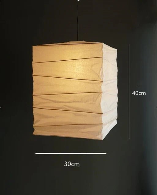 Japandi White Rice Paper Akari Pendant Light - Decorbites