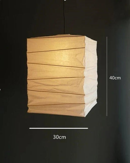 Japandi White Rice Paper Akari Pendant Light - Decorbites