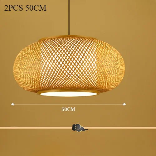 Japanese Bamboo Woven Pendant Lantern - Decorbites