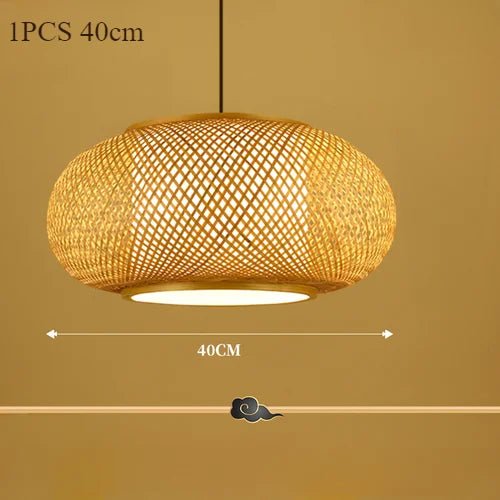 Japanese Bamboo Woven Pendant Lantern - Decorbites