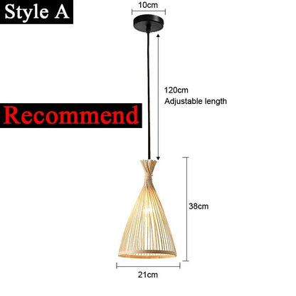 Japanese Bamboo Woven Pendant Light in Natural Finish - Decorbites