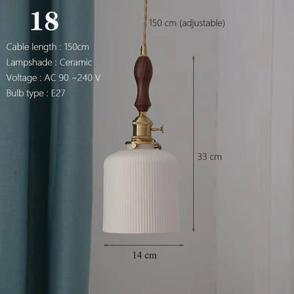 Japanese Ceramic Pendant Light With Copper Finish - Decorbites