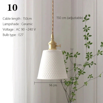 Japanese Ceramic Pendant Light With Copper Finish - Decorbites
