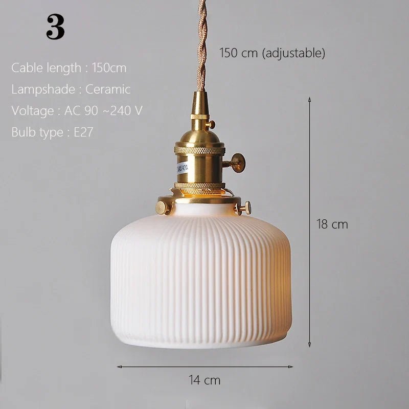 Japanese Ceramic Pendant Light With Copper Finish - Decorbites