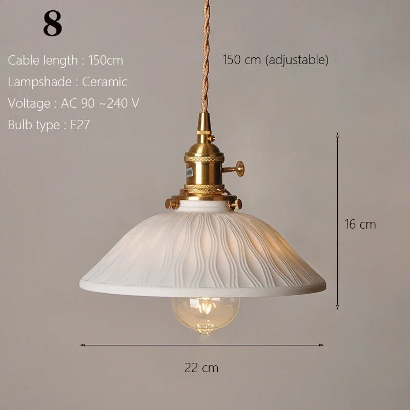 Japanese Ceramic Pendant Light With Copper Finish - Decorbites