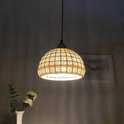 Japanese Ceramic Pendant Light With Copper Finish - Decorbites