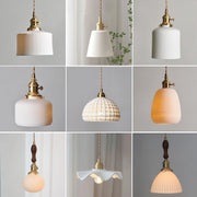 Japanese Ceramic Pendant Light With Copper Finish - Decorbites