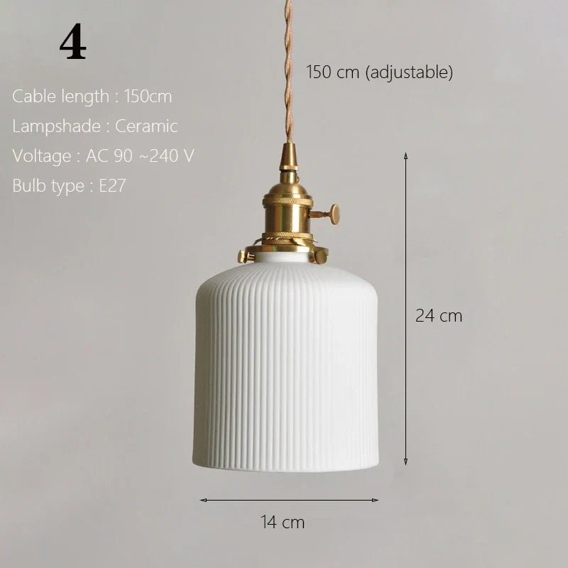 Japanese Ceramic Pendant Light With Copper Finish - Decorbites