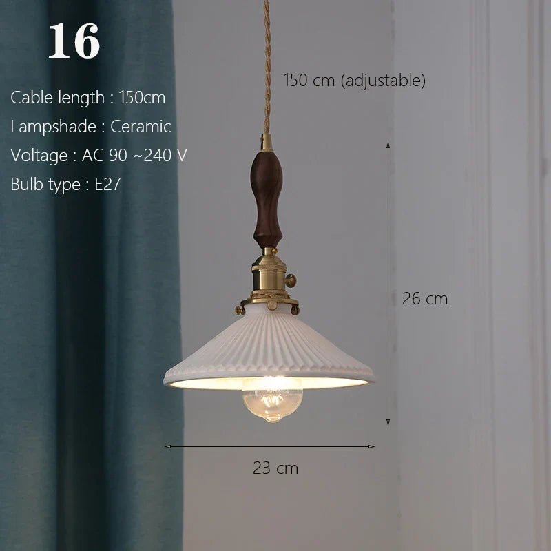 Japanese Ceramic Pendant Light With Copper Finish - Decorbites