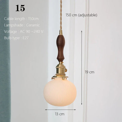 Japanese Ceramic Pendant Light With Copper Finish - Decorbites