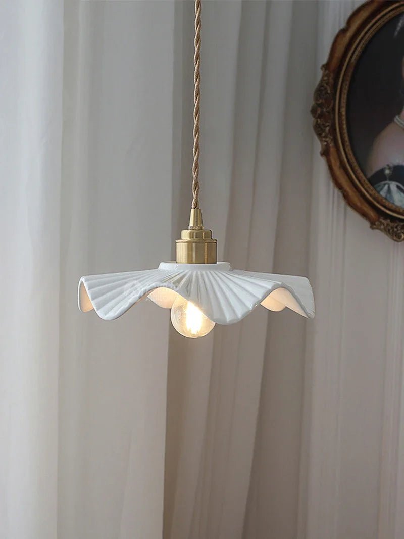 Japanese Ceramic Pendant Light With Copper Finish - Decorbites