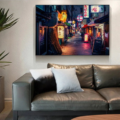 Japanese City Landscape Canvas Wall Art - Posters