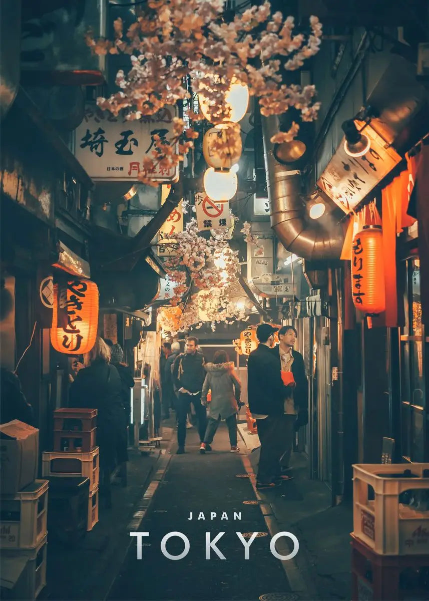 Japanese City Landscape Canvas Wall Art - PURPLE / 40x60cm No Frame - Posters