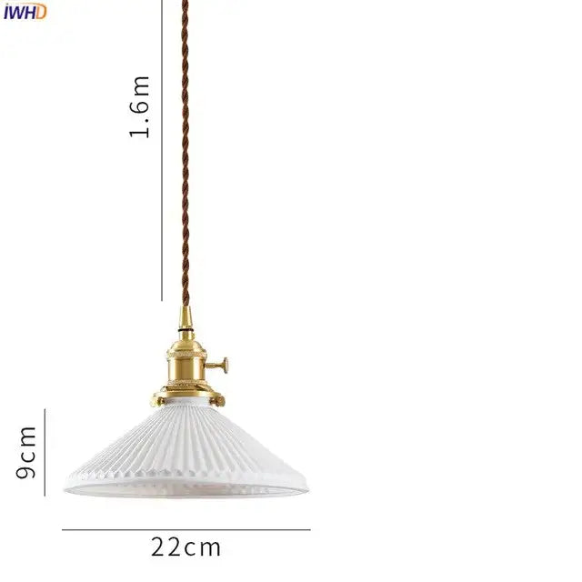 White ribbed glass pendant light with brass-finished metal fixture and twisted cord for dining room decorbites ceramic led pendant