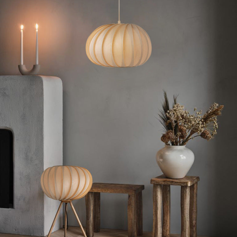 Wooden Pumpkin Lantern Chandelier