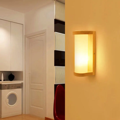 DecorBites™ Japanese Cylinder Wall Sconce Lamp - White Glass Bedside Lighting