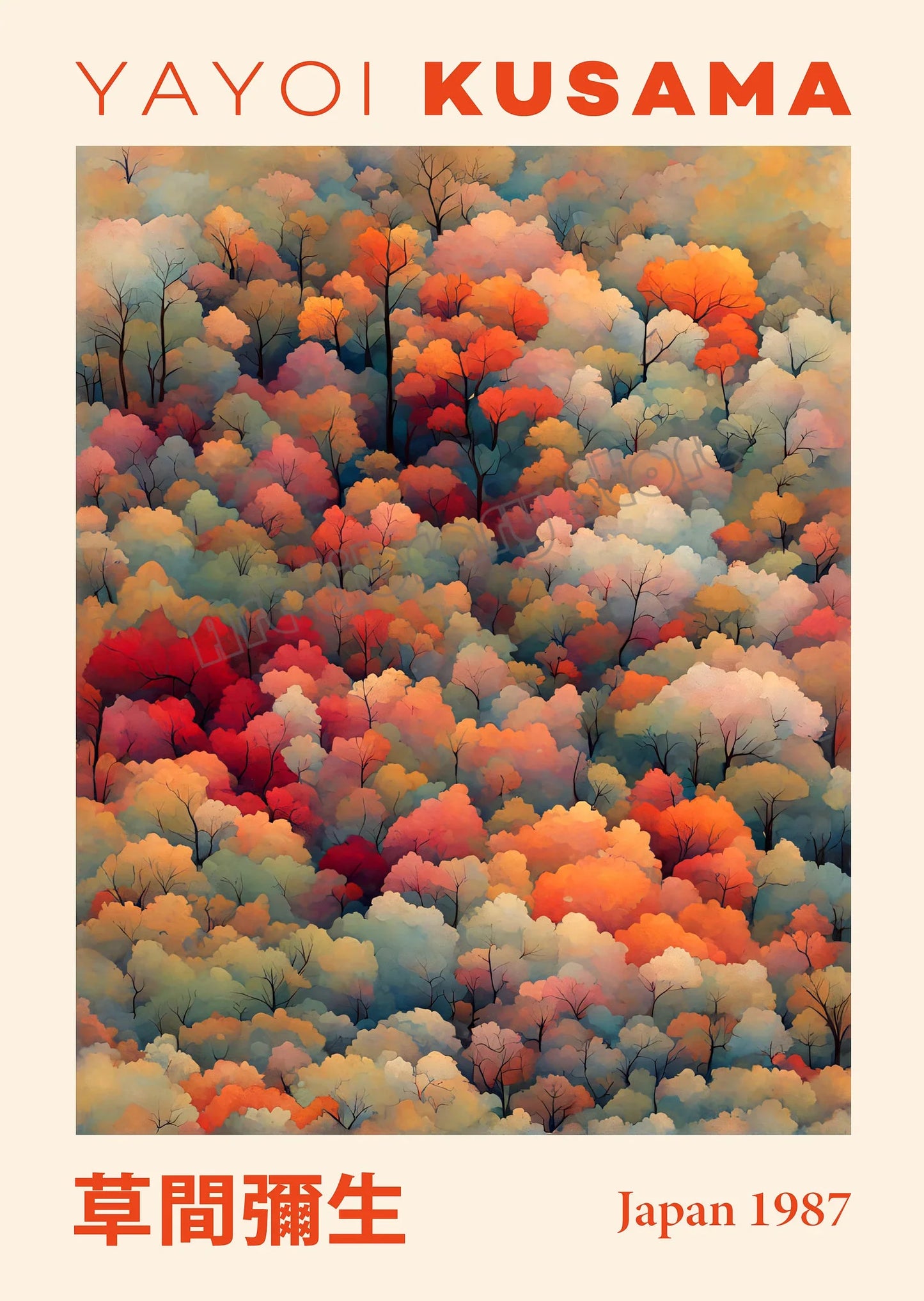 Japanese Geometric Mountain Landscape Exhibition Canvas Art - 50X70cm Unframed / 1 - Posters
