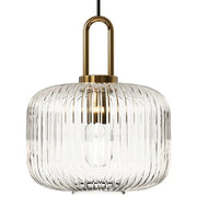 Japanese Glass Pendant Light With Iron Accents - Decorbites