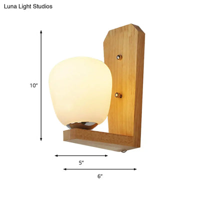 DecorBites™ DecorBites™ Japanese Milk Glass Wall Sconce Lamp - Elegant 1-Light Ball Shape in White for Hotel Dining Room