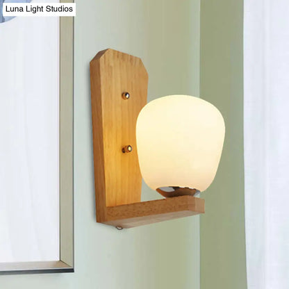 DecorBites™ DecorBites™ Japanese Milk Glass Wall Sconce Lamp - Elegant 1-Light Ball Shape in White for Hotel Dining Room