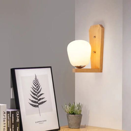 DecorBites™ DecorBites™ Japanese Milk Glass Wall Sconce Lamp - Elegant 1-Light Ball Shape in White for Hotel Dining Room