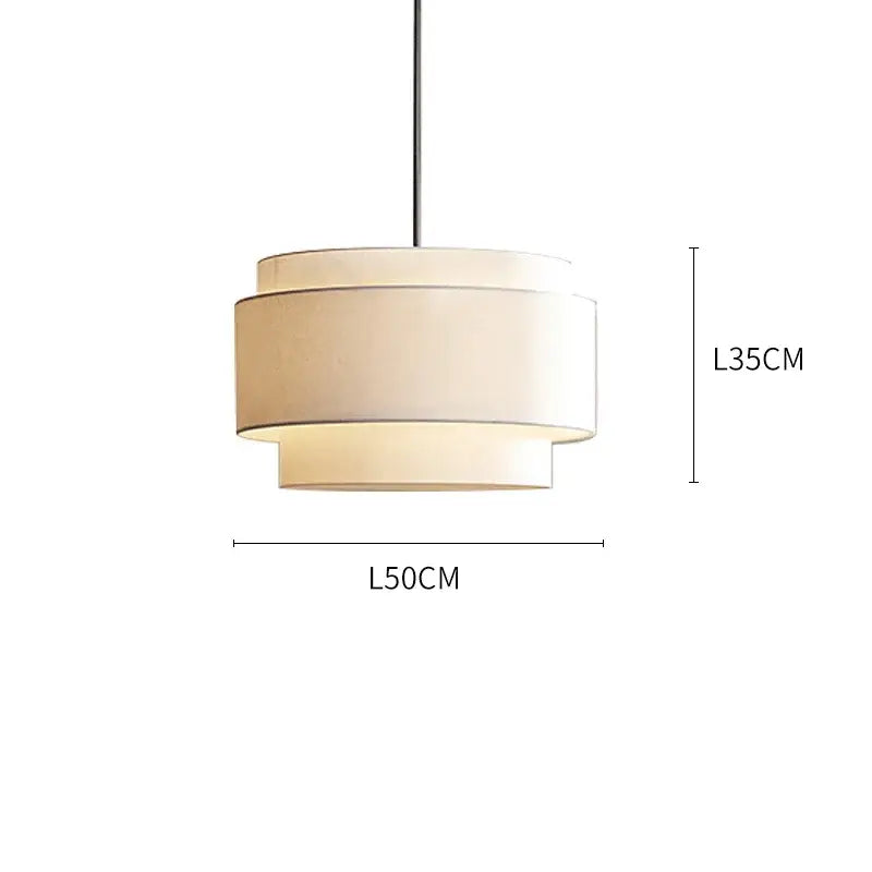Modern tiered pendant lamp with three concentric beige fabric shades by decorbites camden japanese for kitchen decor