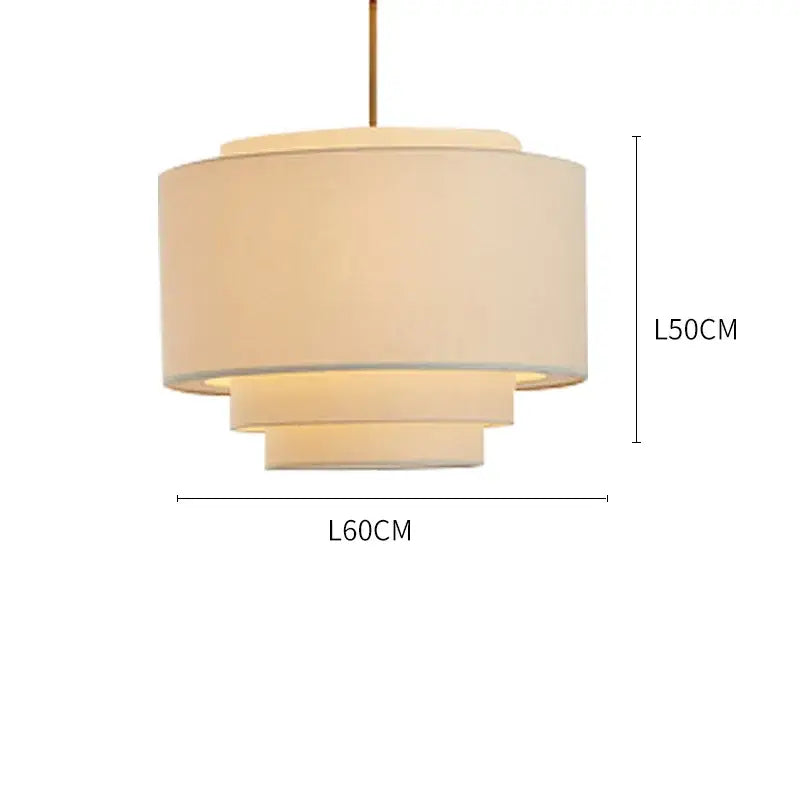 Cream tiered cylindrical pendant lamp with warm glow and fabric design for kitchen by decorbites camden japanese