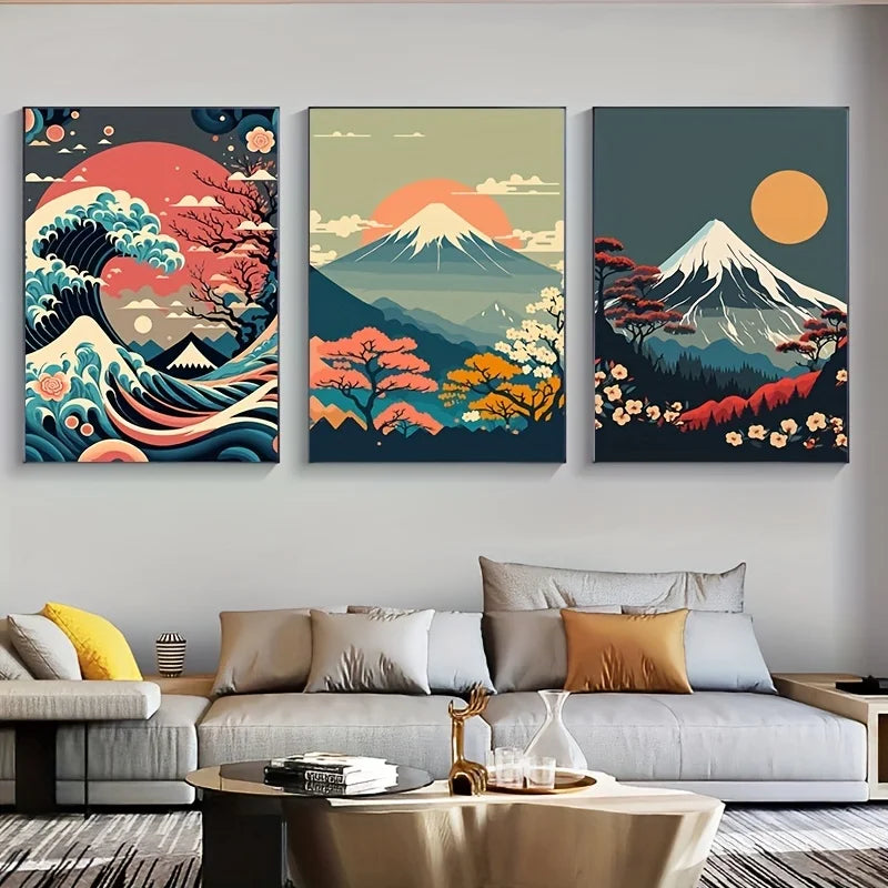 Japanese Nature Landscape Canvas Wall Art - Posters