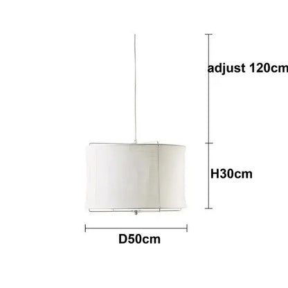 A sleek white decorbites linen fabric chandelier with metallic frame and adjustable chain for bedroom lighting