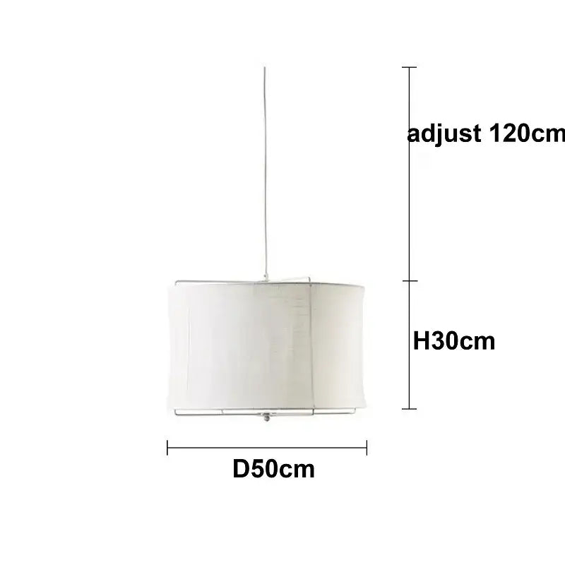 A sleek white decorbites linen fabric chandelier with metallic frame and adjustable chain for bedroom lighting