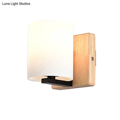 DecorBites™ DecorBites™ Japanese Style Opal Glass Wall Lamp in White – Small Wall Light for Hallway or Stairway