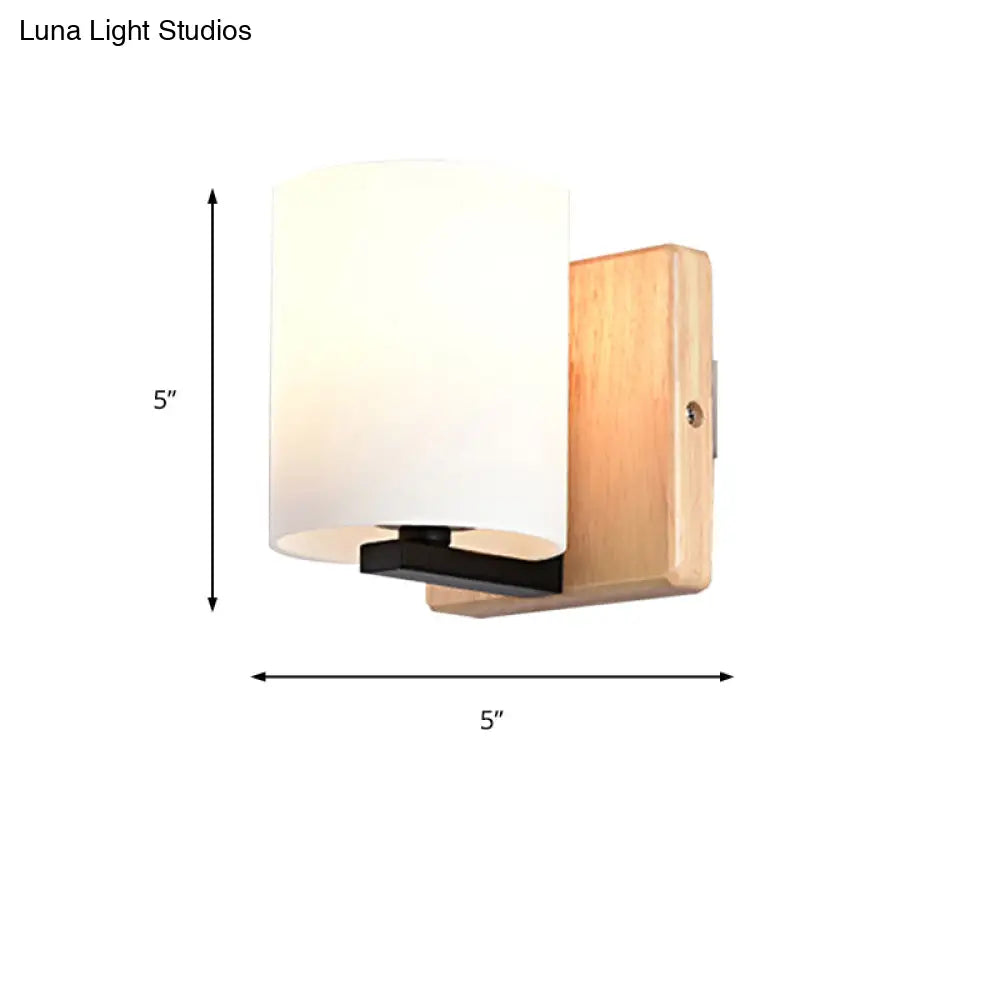 DecorBites™ DecorBites™ Japanese Style Opal Glass Wall Lamp in White – Small Wall Light for Hallway or Stairway