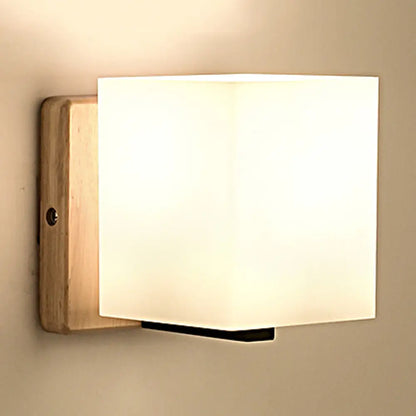 DecorBites™ DecorBites™ Japanese Style Opal Glass Wall Lamp in White – Small Wall Light for Hallway or Stairway