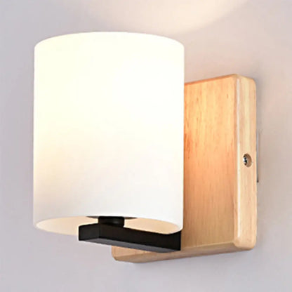 DecorBites™ DecorBites™ Japanese Style Opal Glass Wall Lamp in White – Small Wall Light for Hallway or Stairway