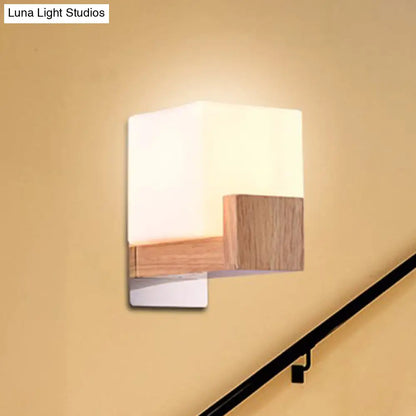 DecorBites™ DecorBites™ Japanese Style Opal Glass Wall Sconce for Stair and Living Room