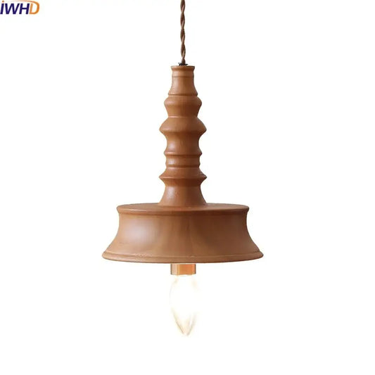 Japanese style terracotta ceramic pendant light with tiered fluted design and twisted cord for dining room decorbites japanese style