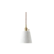Japanese style white pleated ceramic led hanging lamp with brass finish and twisted cord for dining room decorbites ceramic led