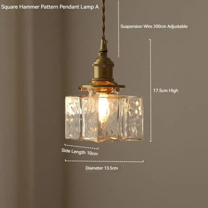 Japanese Vintage Glass Pendant Light in Polished Brass - Decorbites
