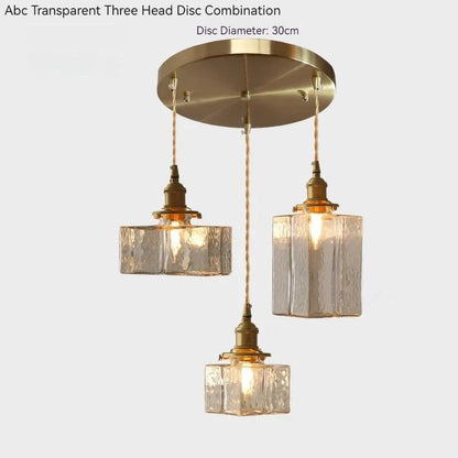 Japanese Vintage Glass Pendant Light in Polished Brass - Decorbites