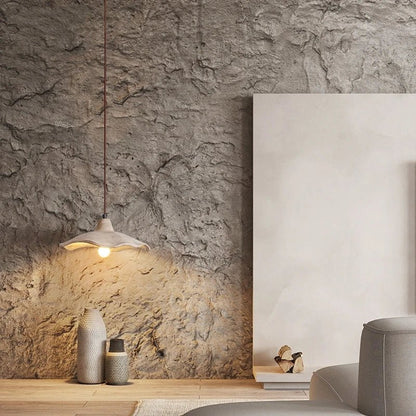 Japanese Wabi-Sabi Cream Wood Pendant Light - Decorbites