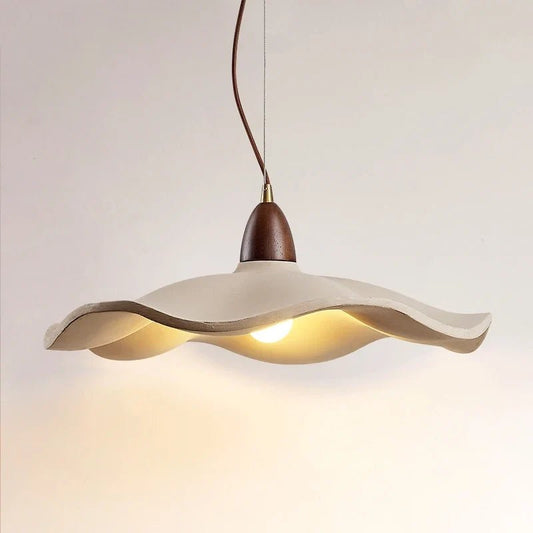 Japanese Wabi-Sabi Cream Wood Pendant Light - Decorbites
