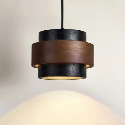Japanese Wabi Sabi Stone Pendant Light in White or Gray - Decorbites